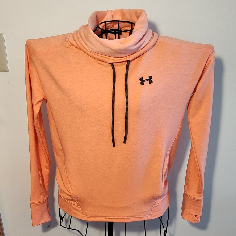 Under Armour orange pullover, very good cond., size S